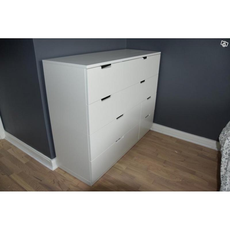 Ikea NORDLI - Byrå med 8 lådor, vit