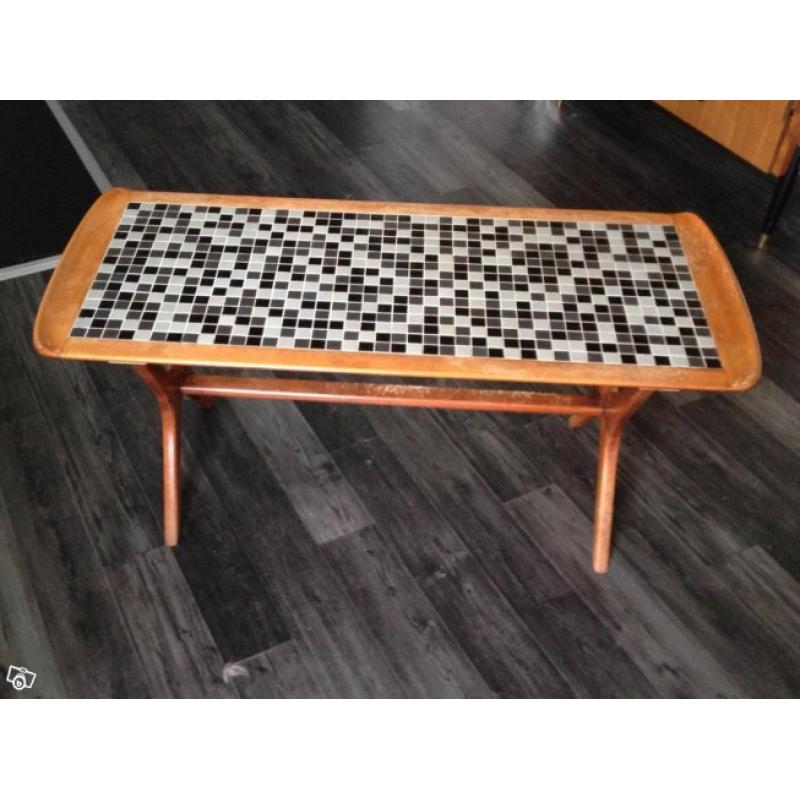 Soffbord teak retro mosaik