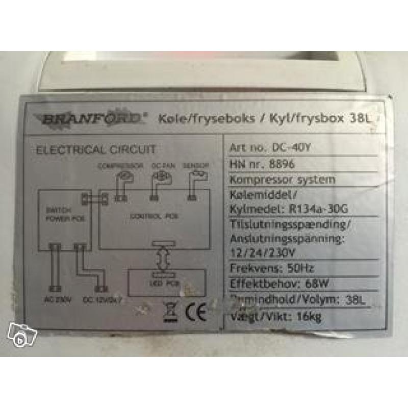 Kylbox kompressor för bil/båt, 12V, 24V, 220V