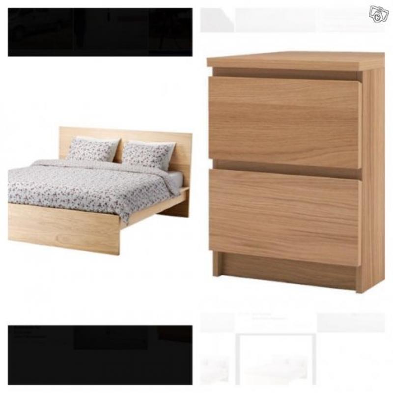 Sängstomme Ikea Malm 180cm & sängbord