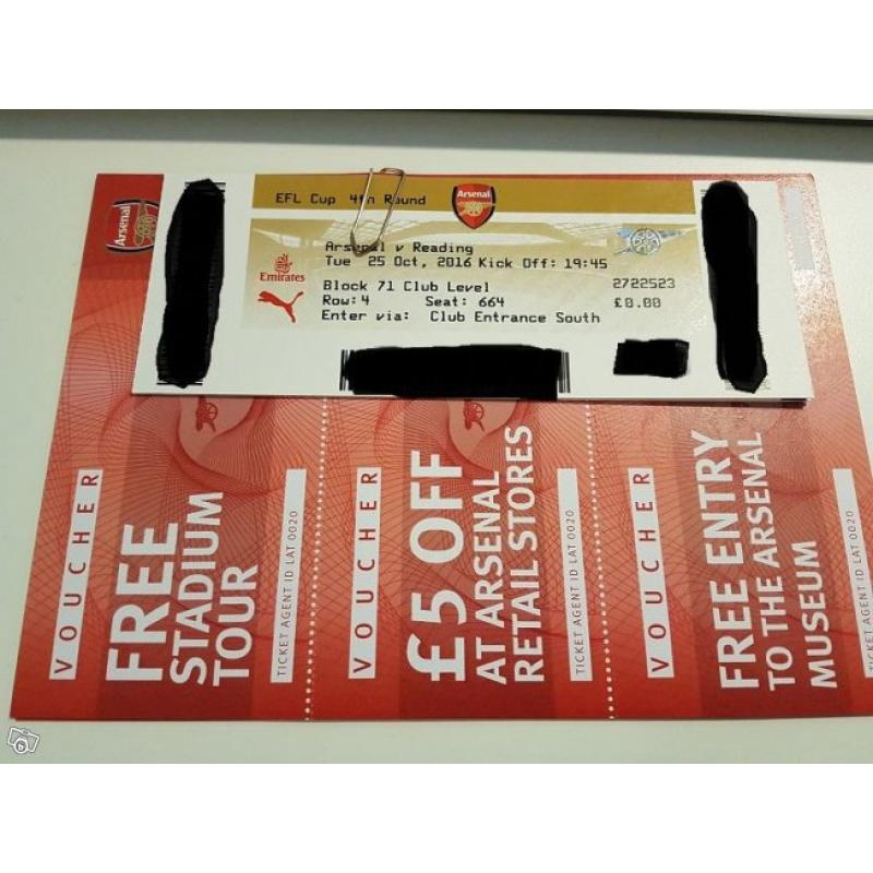 4 biljetter till Arsenal - Reading 25/10